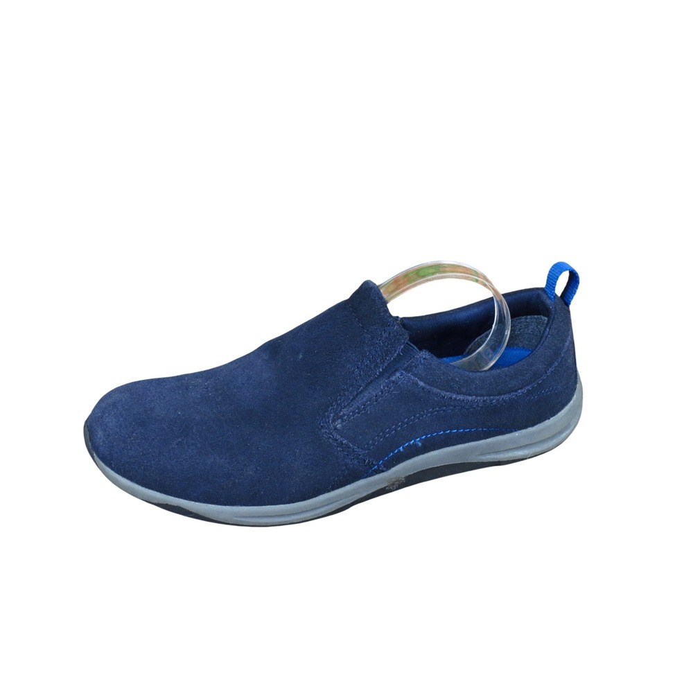 Lands' End 459832 Womens Slip-On Shoes Size 7B Walking Navy Blue Suede